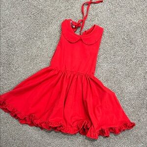 Vibrant Red Dress with Peter Pan Collar